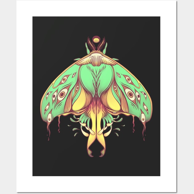 Green Luna Moth Art Wall Art by cellsdividing